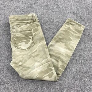 LOFT Camo Skinny Pants Womens 4P Green Camouflage Stretch Twill Edgy Field Chic